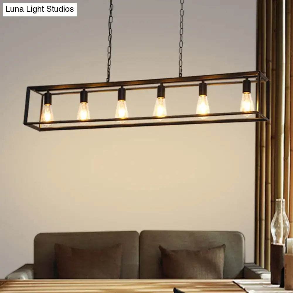 Brass Rectangle Island Light