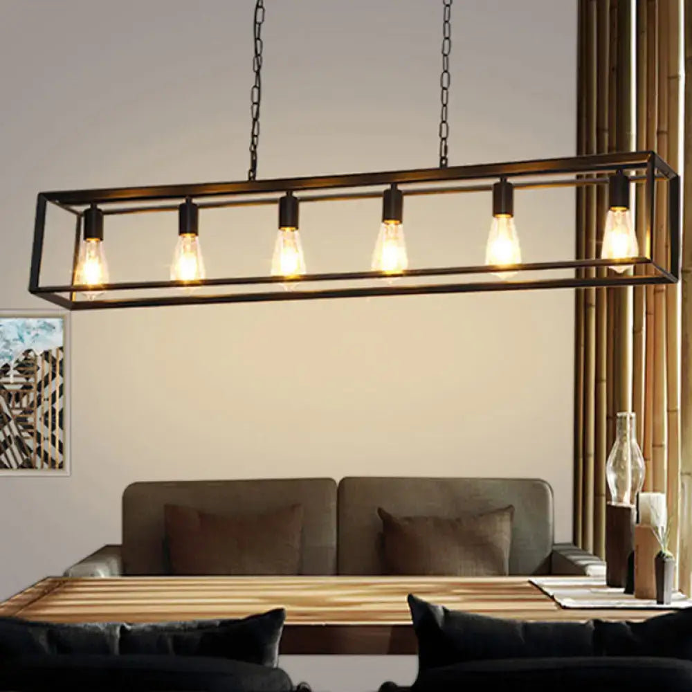 Brass Rectangle Island Light