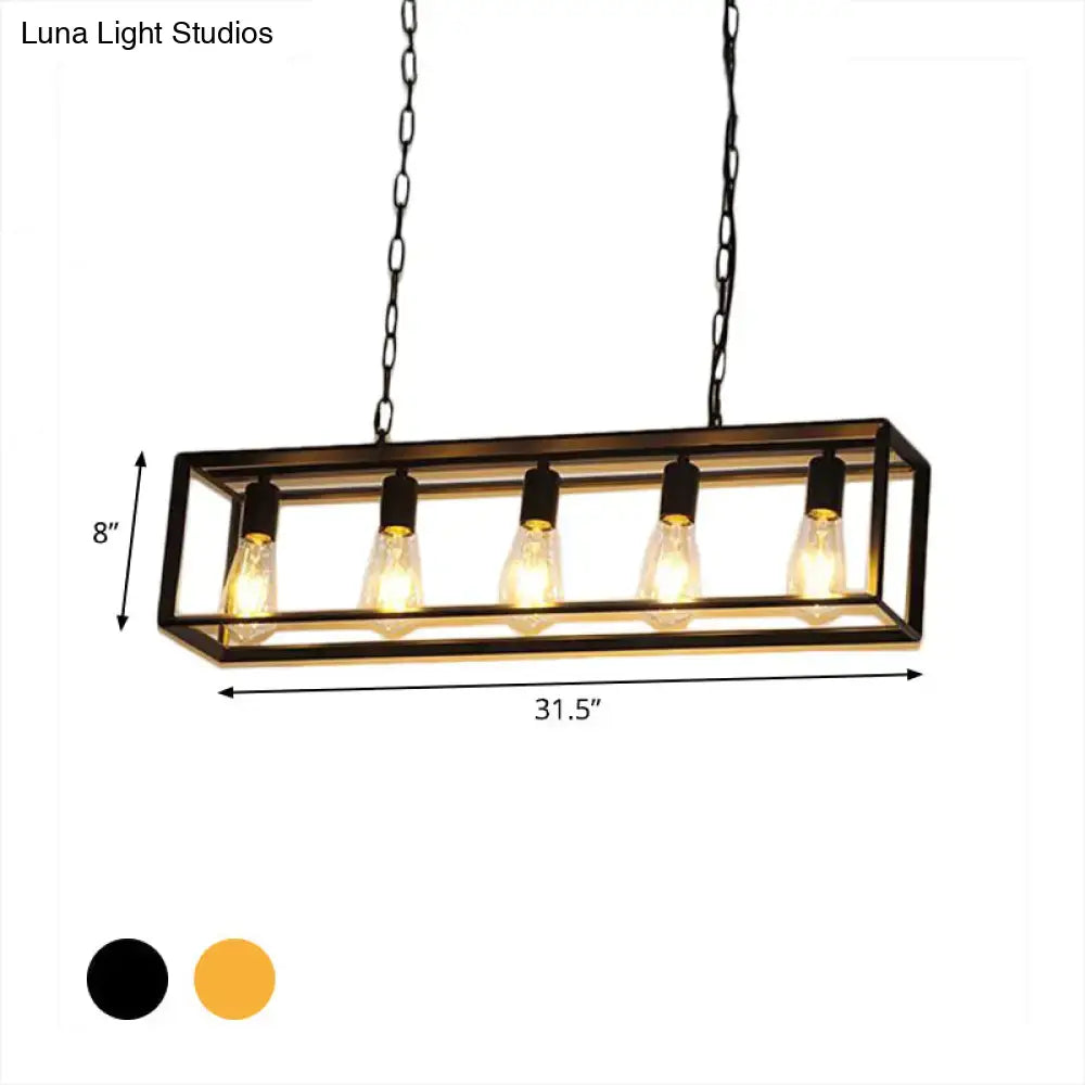 Brass Rectangle Island Light