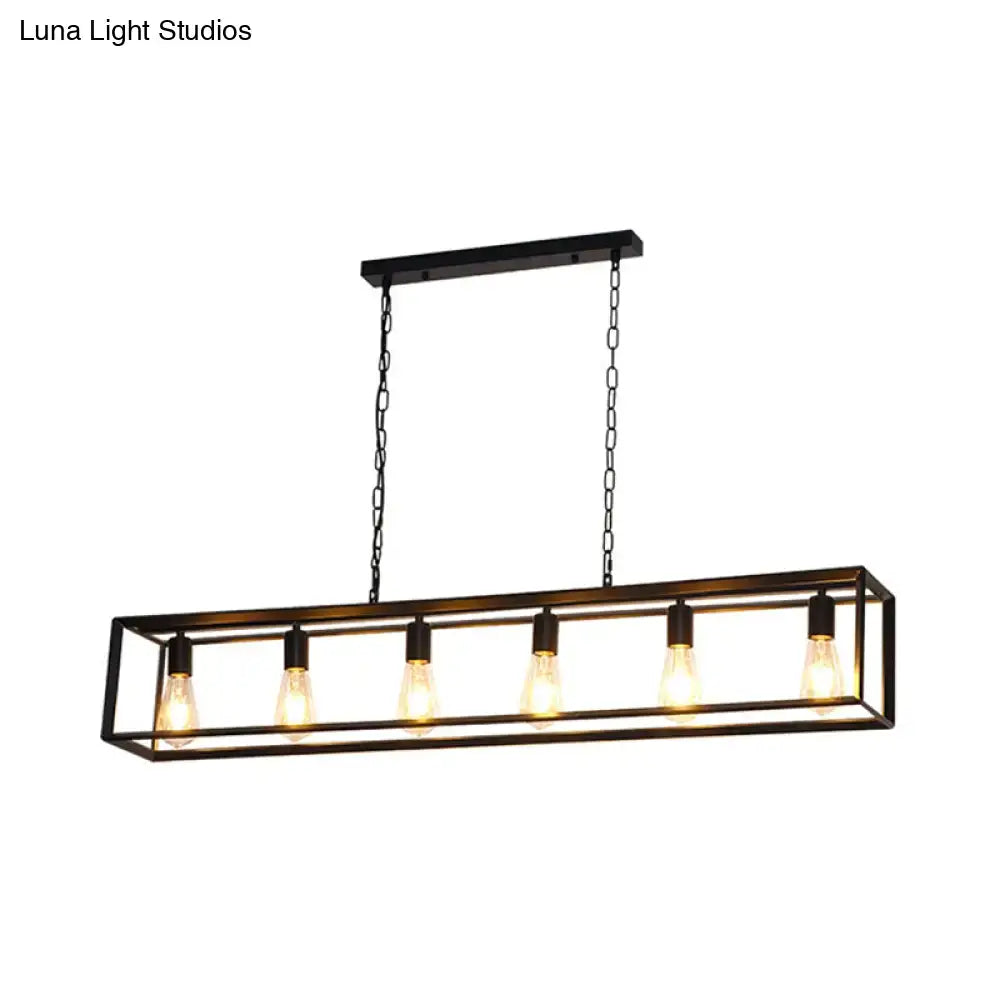 Brass Rectangle Island Light
