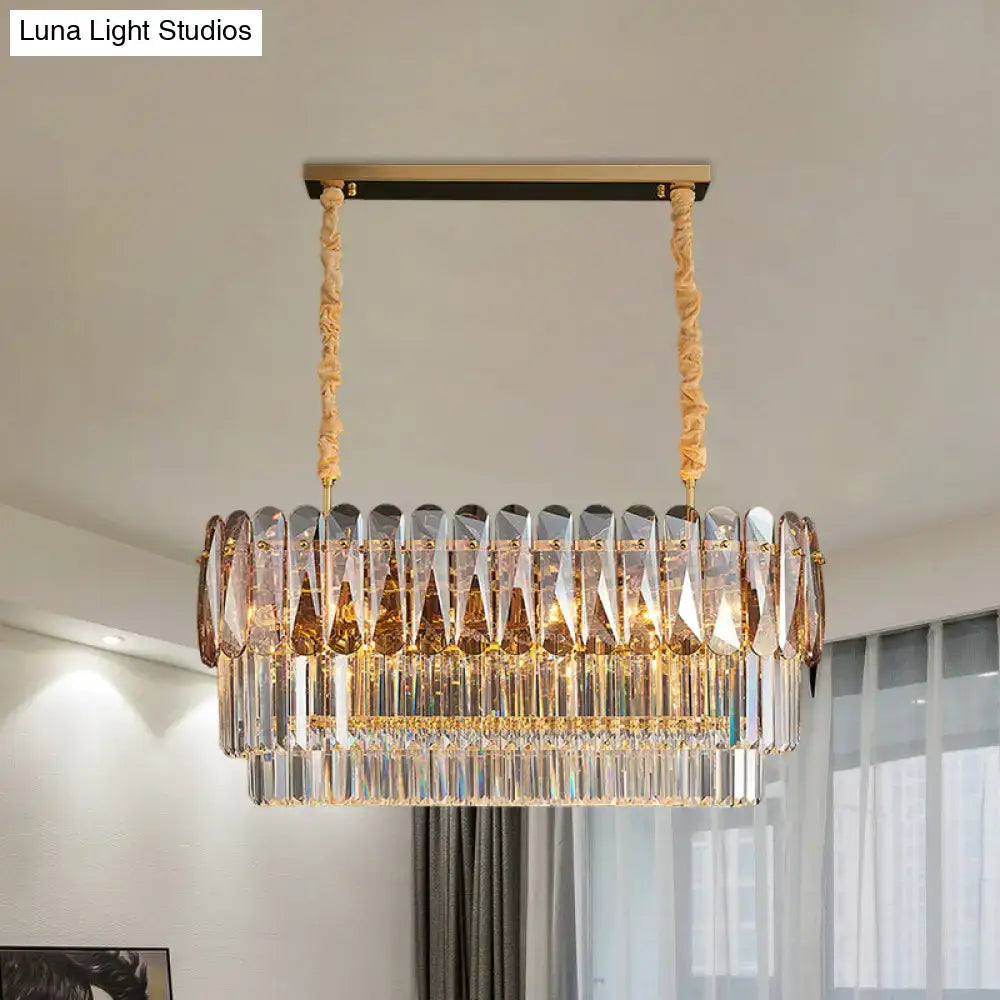 Amber Crystal Pendant Light