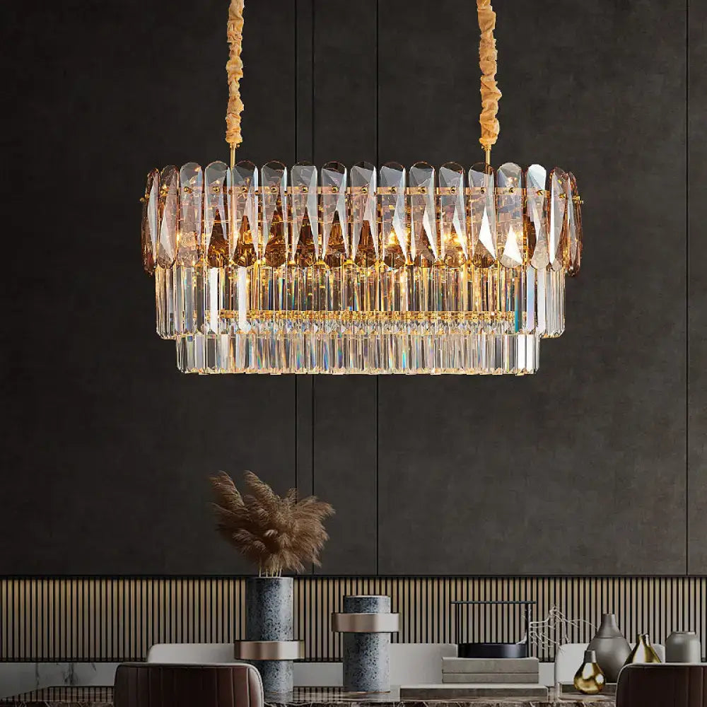 Amber Crystal Pendant Light