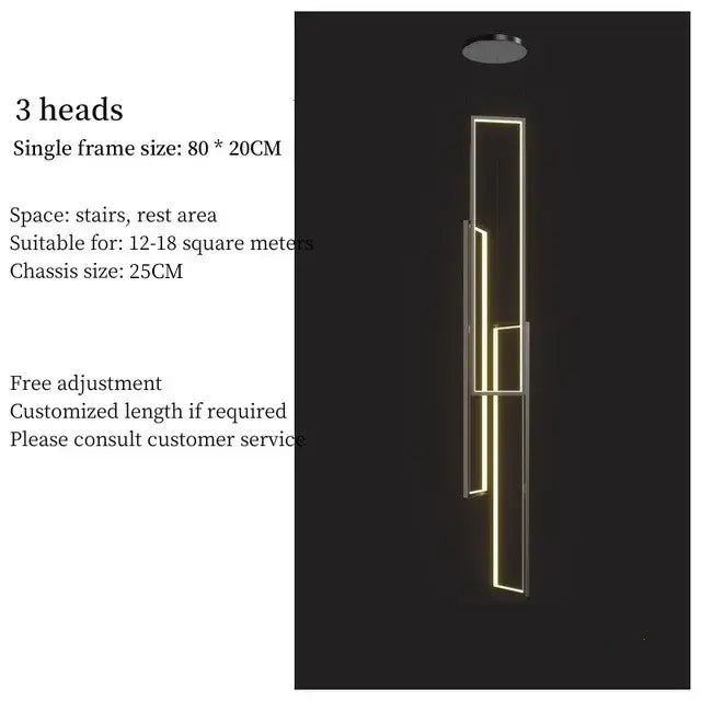Black Gold Rectangle Chandelier