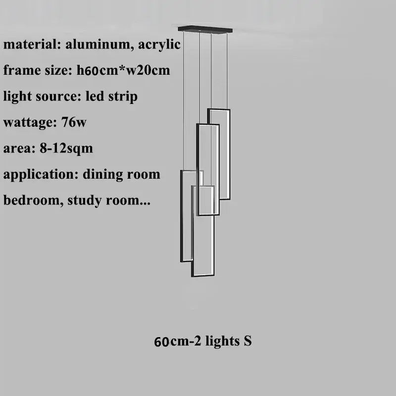 Black Gold Rectangle Chandelier