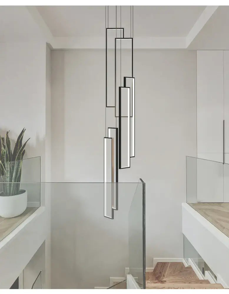 Black Gold Rectangle Chandelier