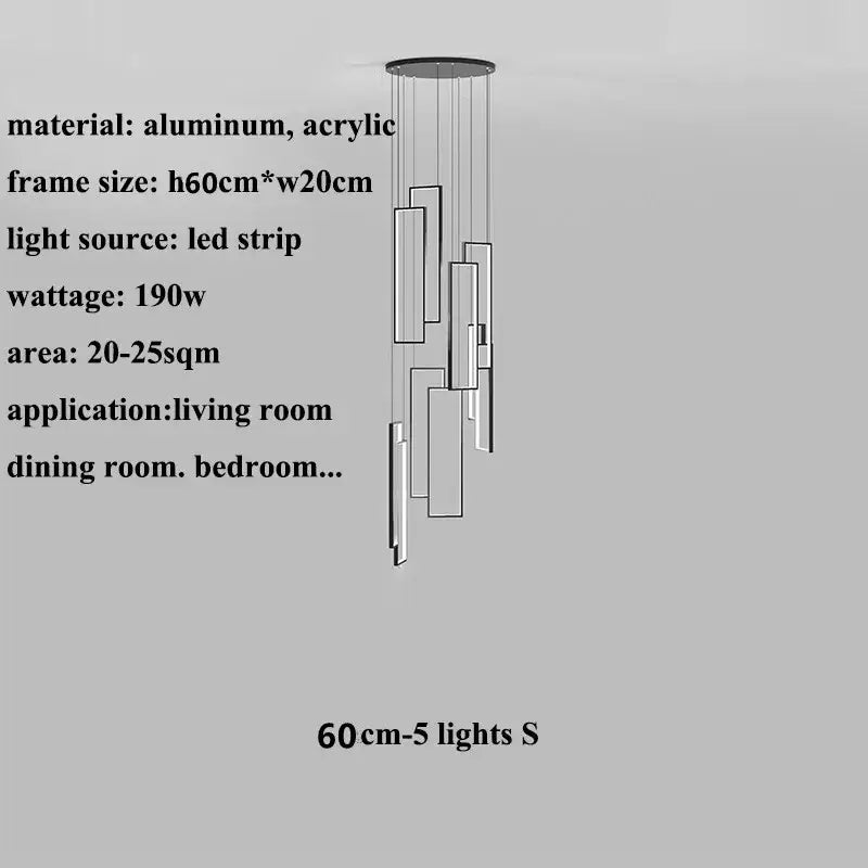 Black Gold Rectangle Chandelier