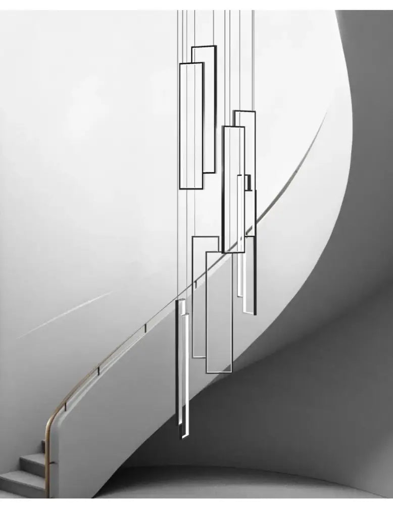Black Gold Rectangle Chandelier