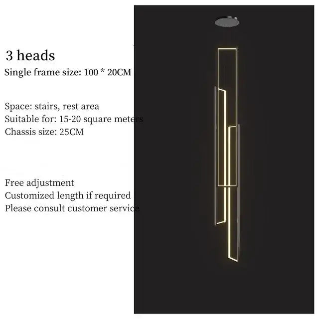 Black Gold Rectangle Chandelier