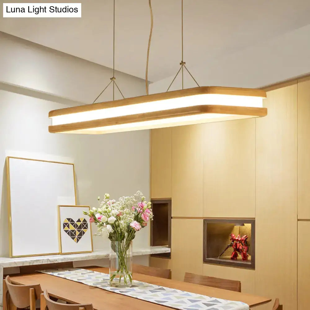 Wood Acrylic Stepless Dimming Island Pendant