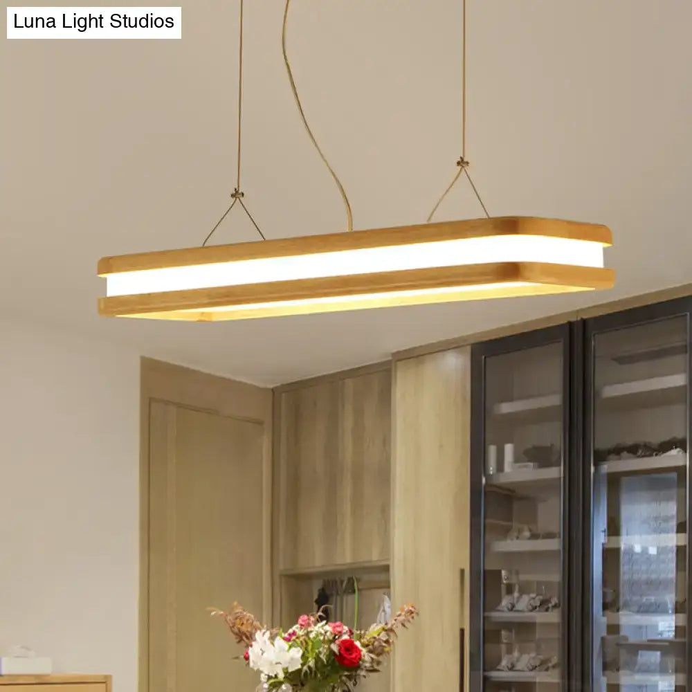 Wood Acrylic Stepless Dimming Island Pendant