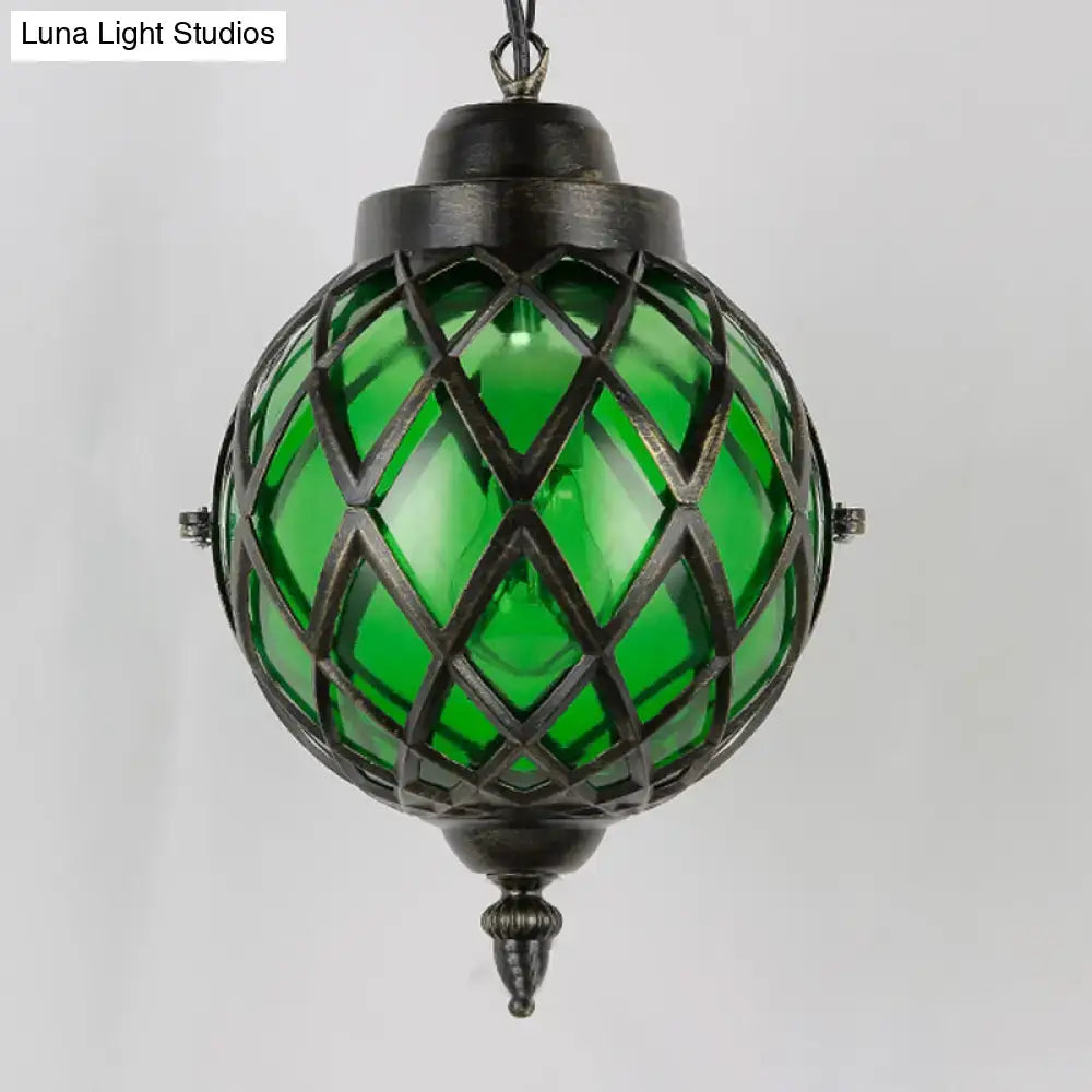 Green Purple Glass Pendant