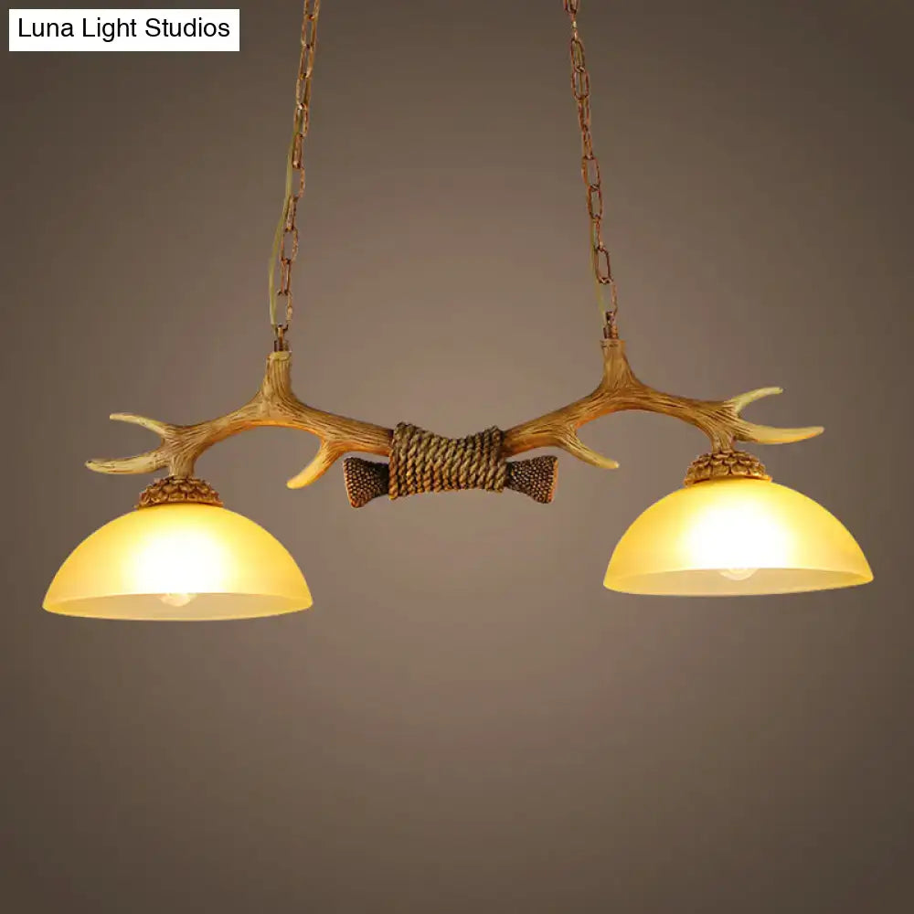 Wood Antler Pendant Light