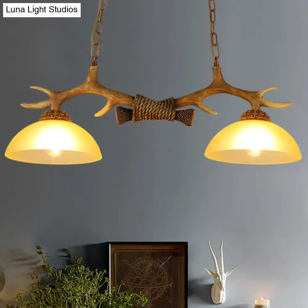 Wood Antler Pendant Light