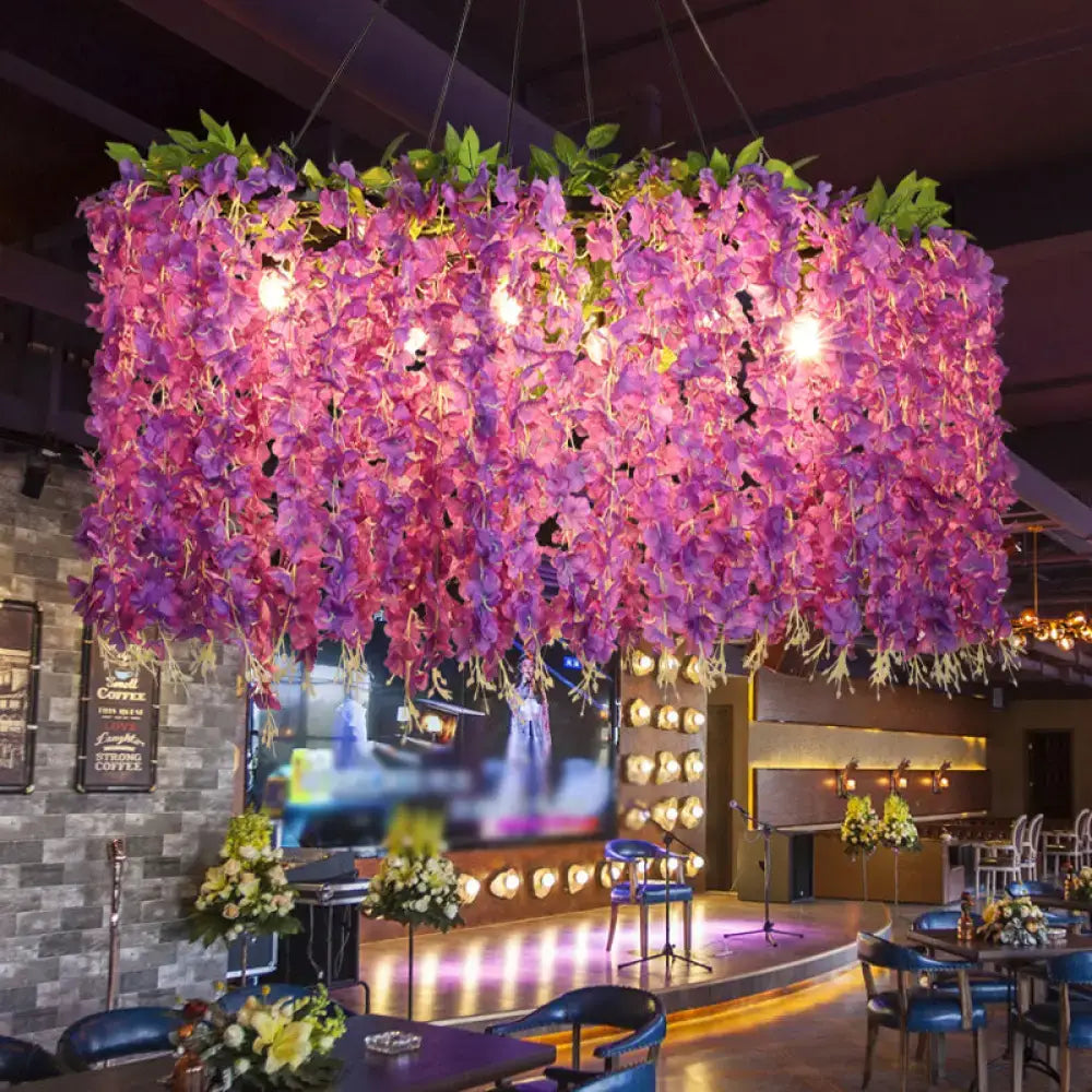 Purple Floral Ceiling Light