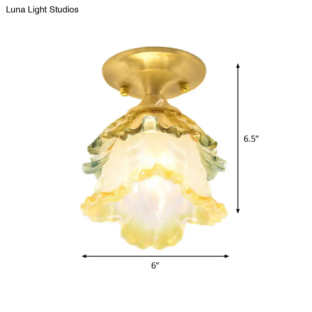 Gold Ruffle Ceiling Light
