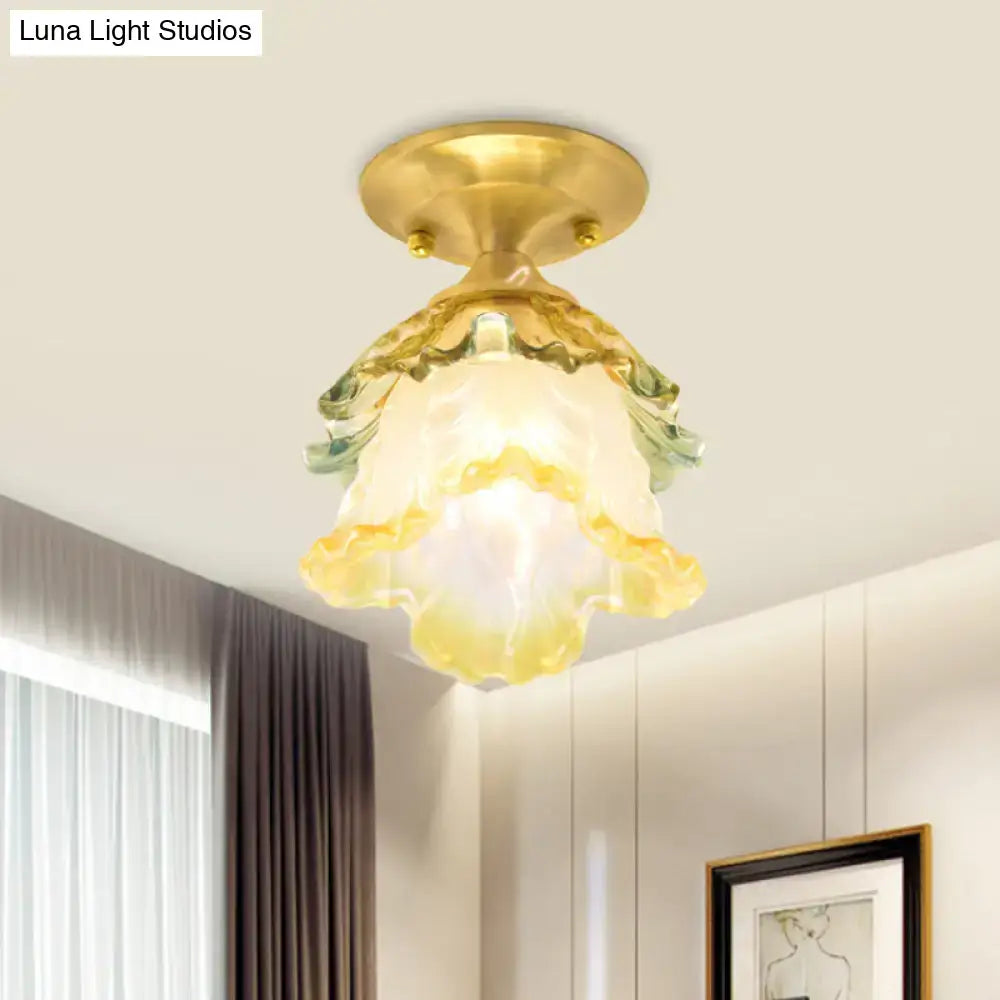 Gold Ruffle Ceiling Light