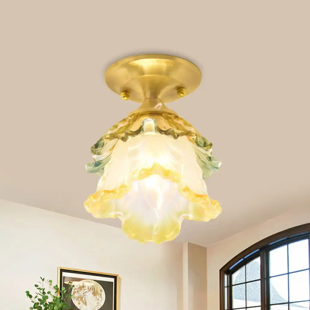 Gold Ruffle Ceiling Light