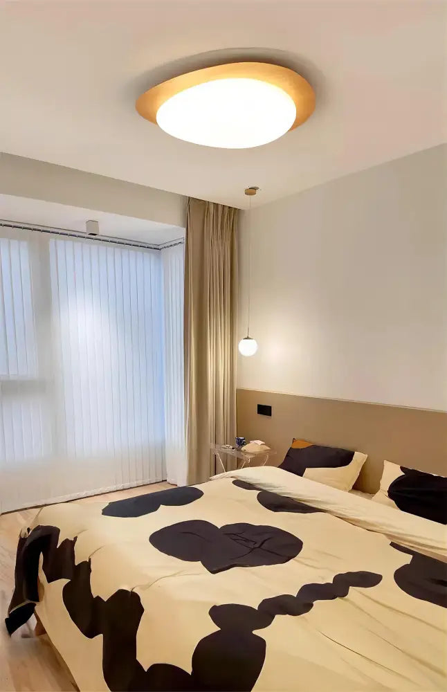 Walnut Oval Acrylic Ceiling Light