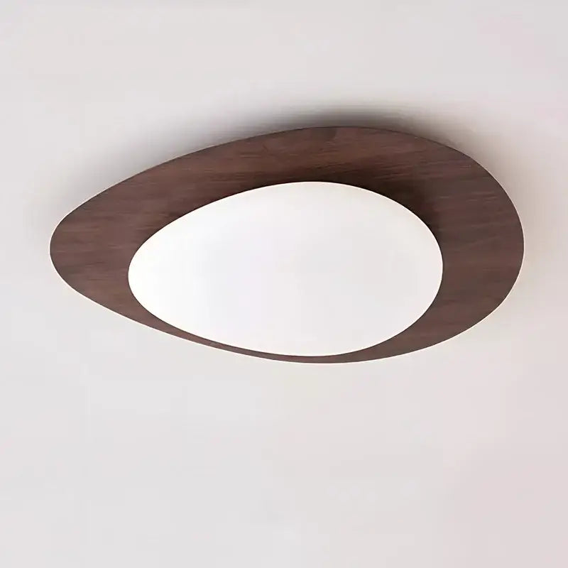 Walnut Oval Acrylic Ceiling Light