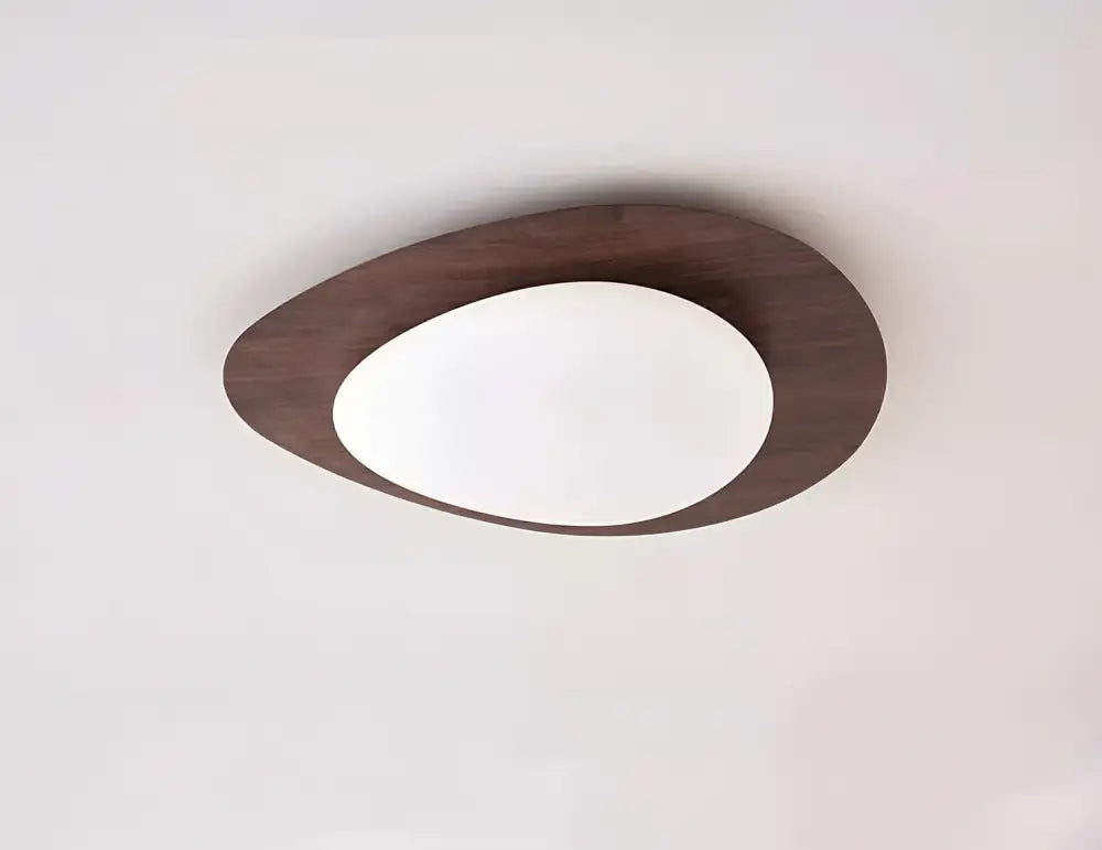 Walnut Oval Acrylic Ceiling Light