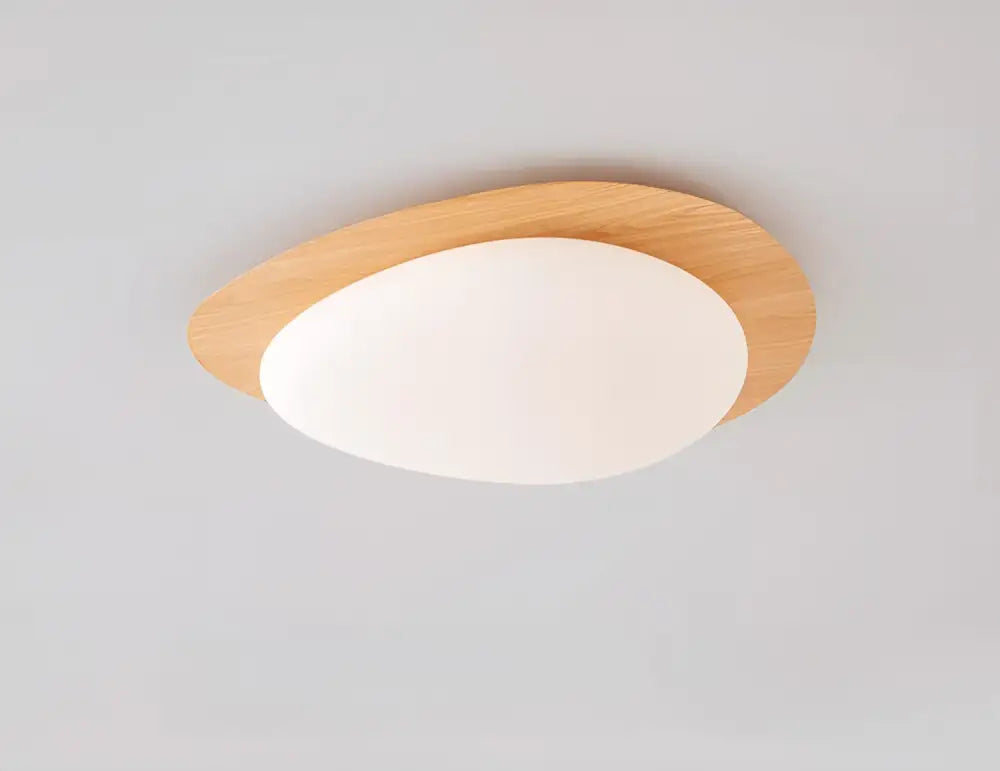 Walnut Oval Acrylic Ceiling Light