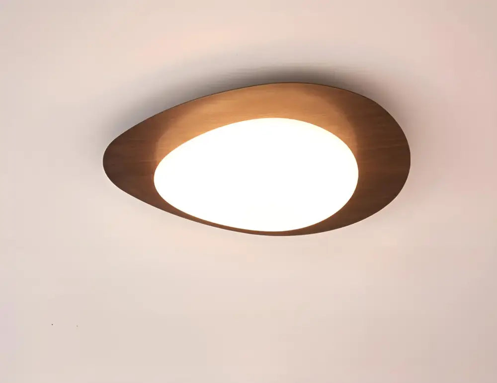 Walnut Oval Acrylic Ceiling Light