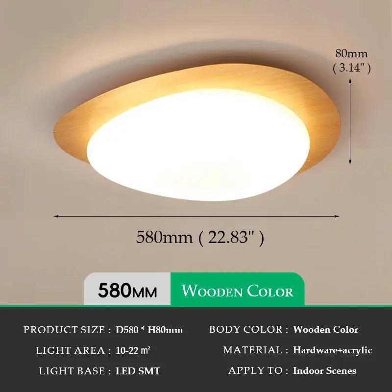 Walnut Oval Acrylic Ceiling Light