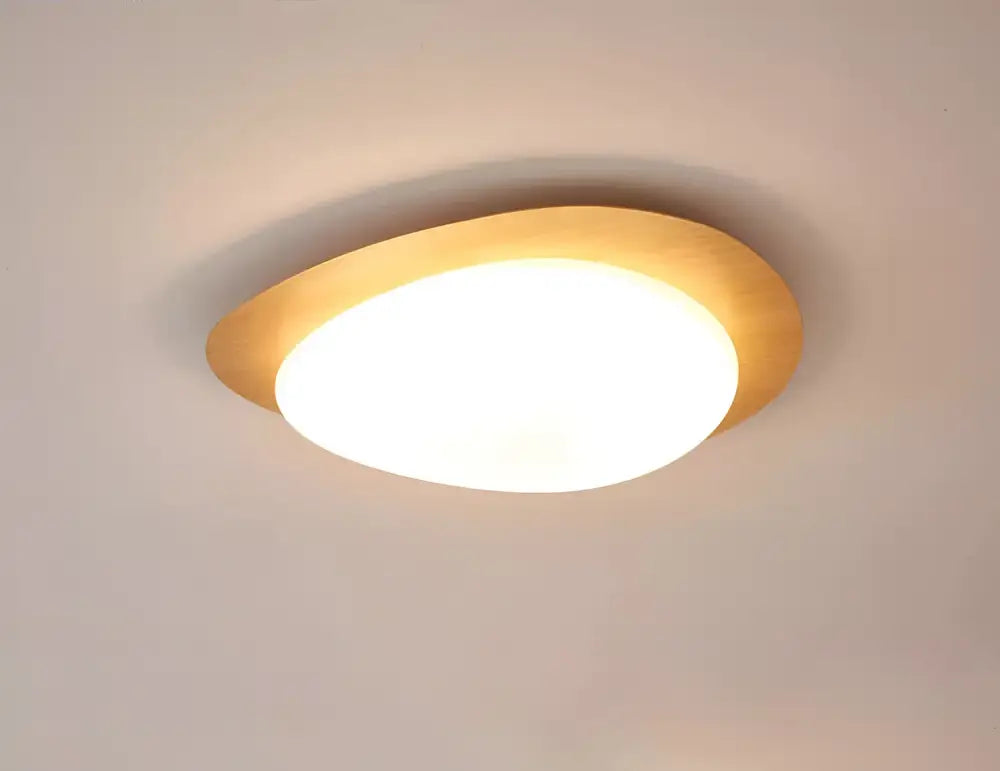 Walnut Oval Acrylic Ceiling Light