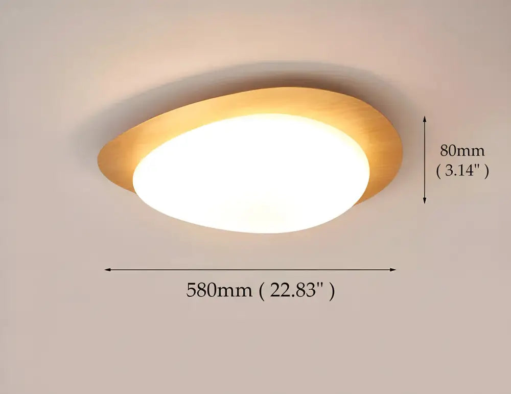 Walnut Oval Acrylic Ceiling Light