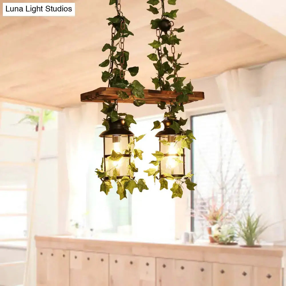 Wooden Ivy Ceiling Light