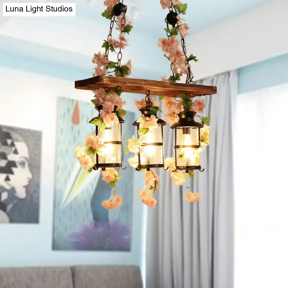 Wooden Ivy Ceiling Light