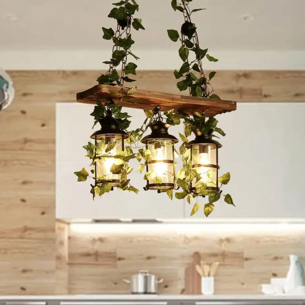 Wooden Ivy Ceiling Light