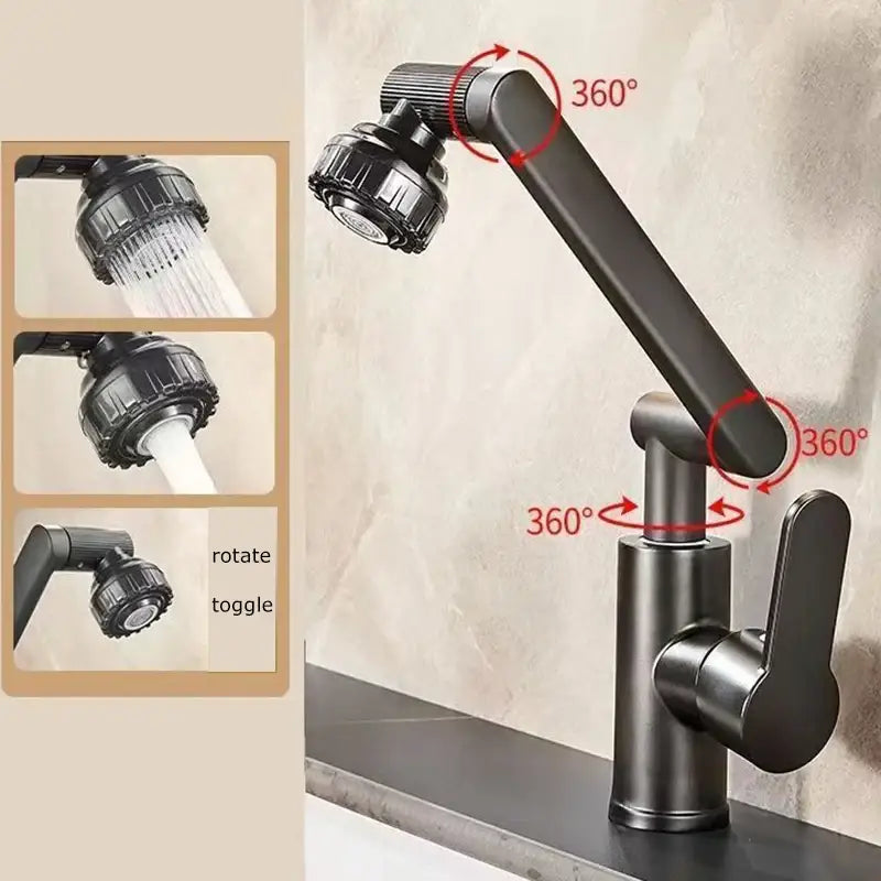 Black Dual-Mode Kitchen Faucet