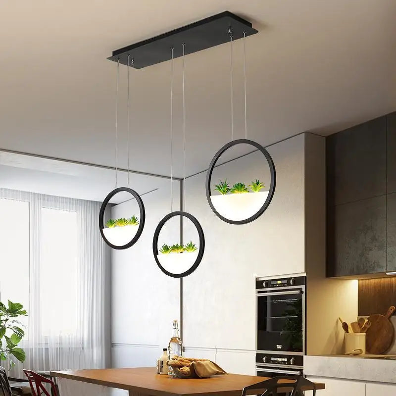 Black Ring LED Chandelier