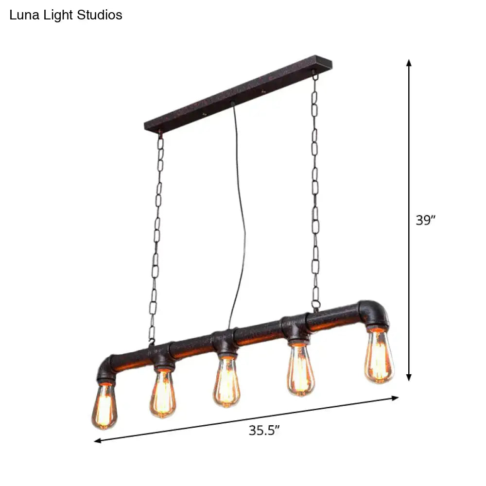 Black Industrial Pipe Pendant