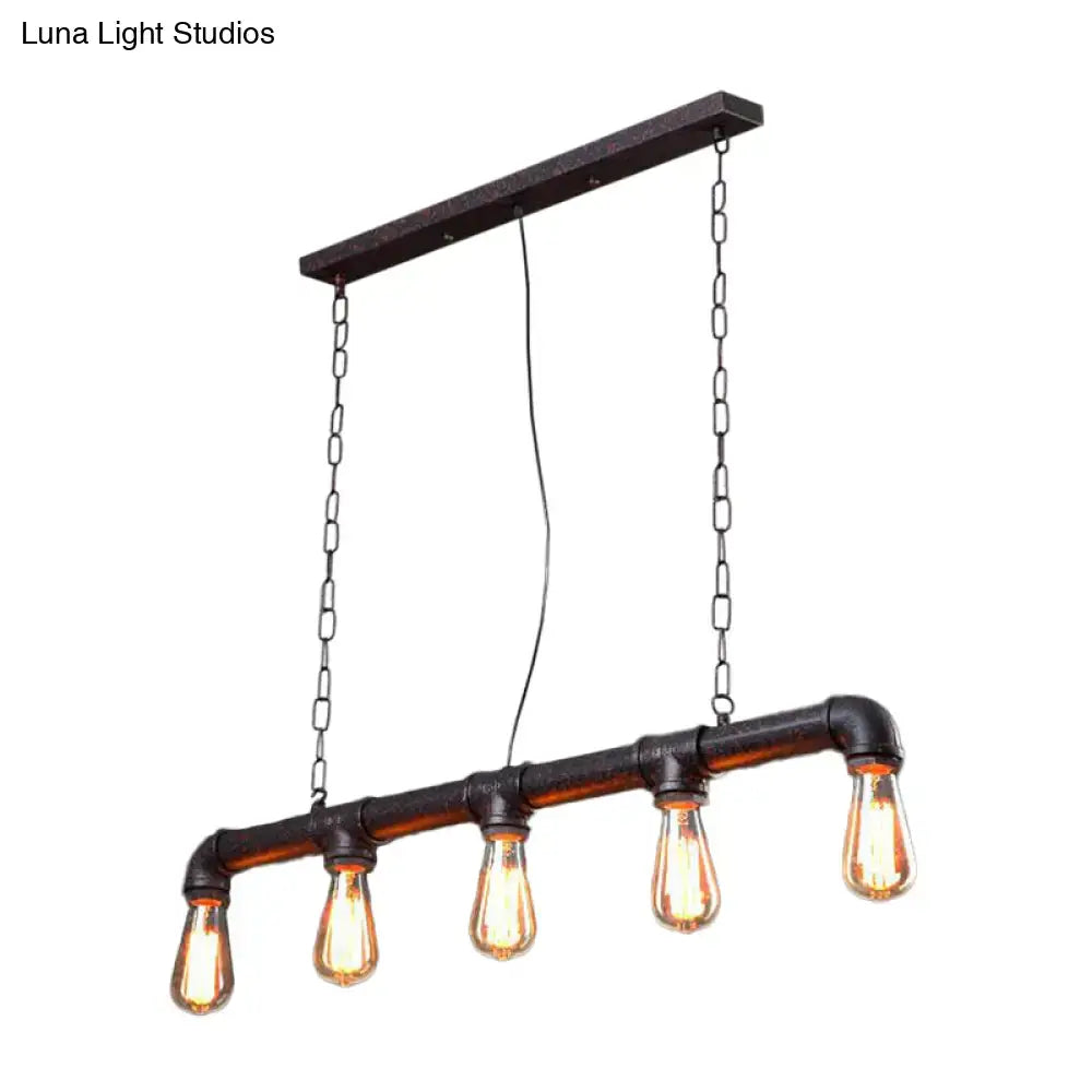 Black Industrial Pipe Pendant