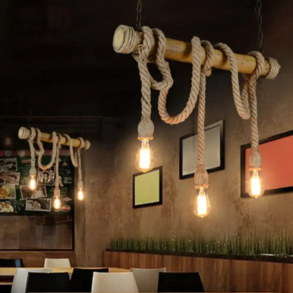 Bamboo Rope Pendant Light