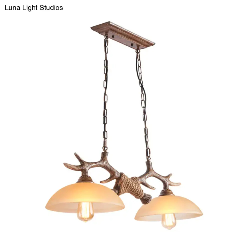 Beige Glass Antler Pendant