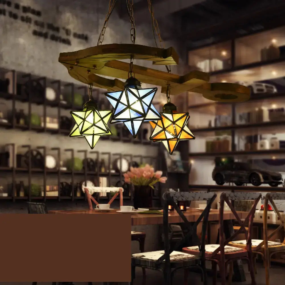 Multicolor Star Glass Chandelier