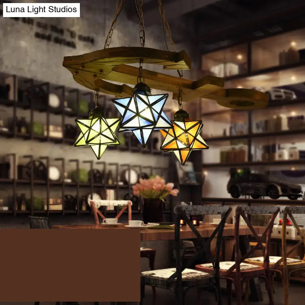 Multicolor Star Glass Chandelier