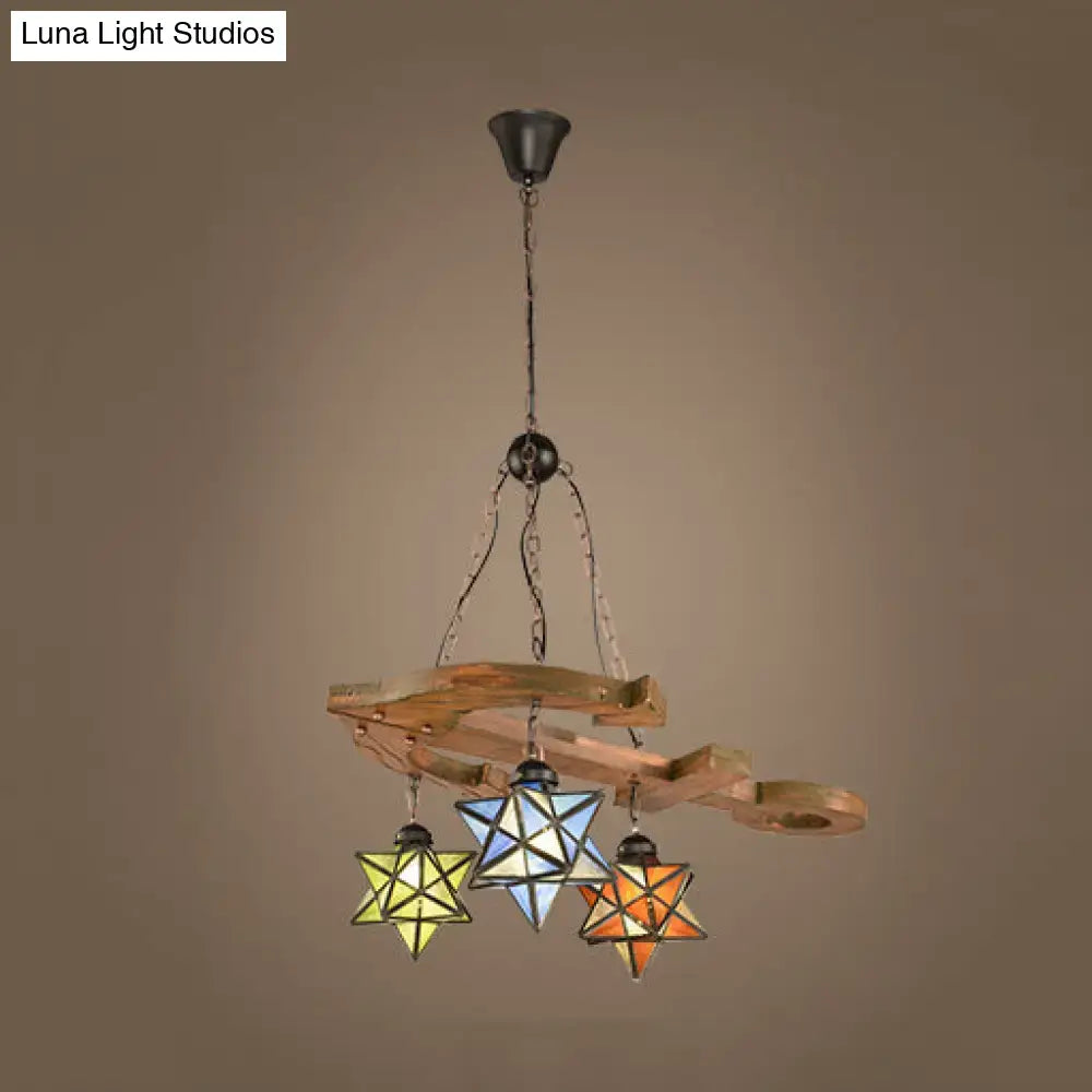 Multicolor Star Glass Chandelier