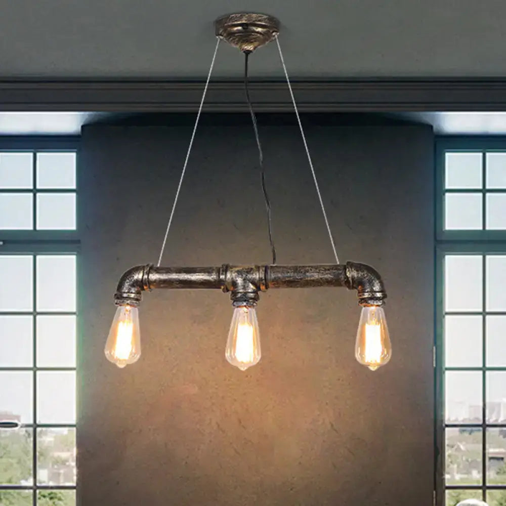 Bronze Rustic Pipe Living Room Ceiling Light