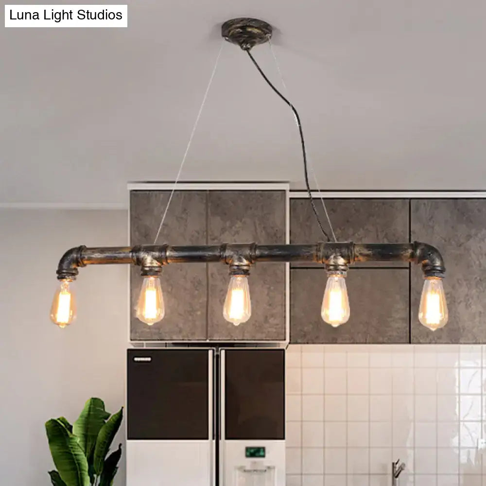 Bronze Rustic Pipe Living Room Ceiling Light
