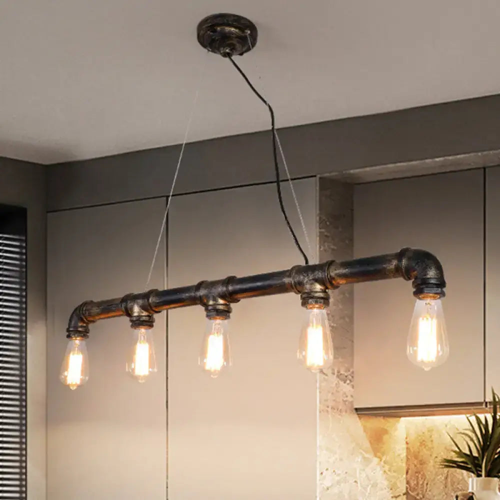 Bronze Rustic Pipe Living Room Ceiling Light
