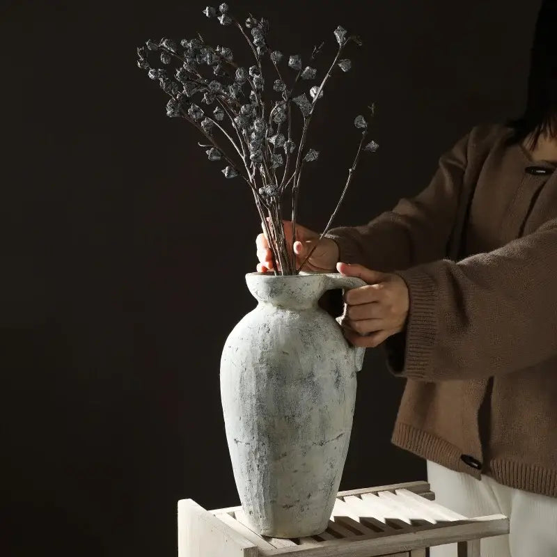 White Ceramic Pottery Vase