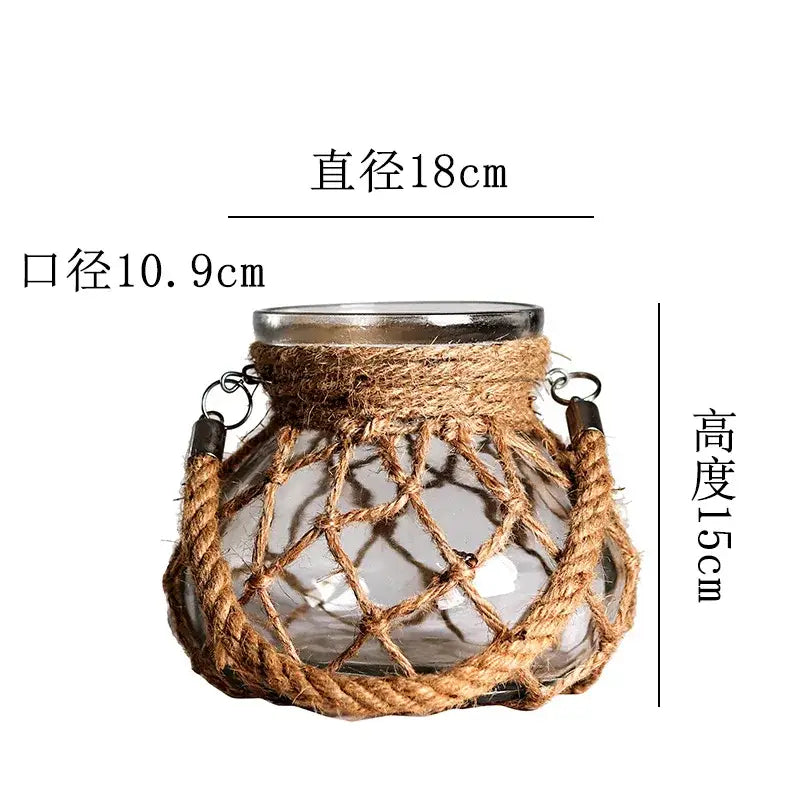 Glass Twine Hanging Vase