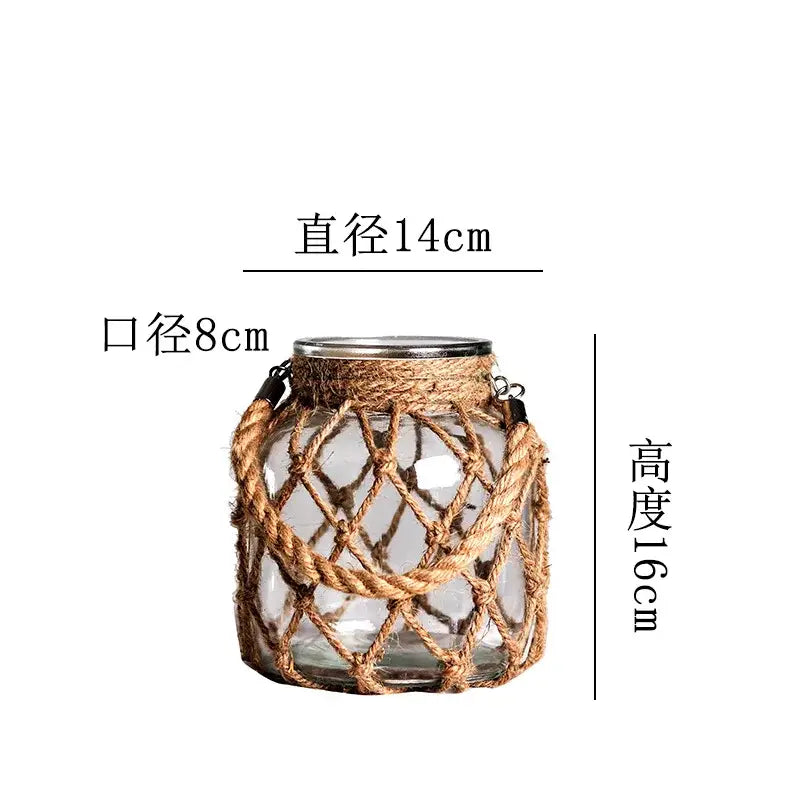 Glass Twine Hanging Vase