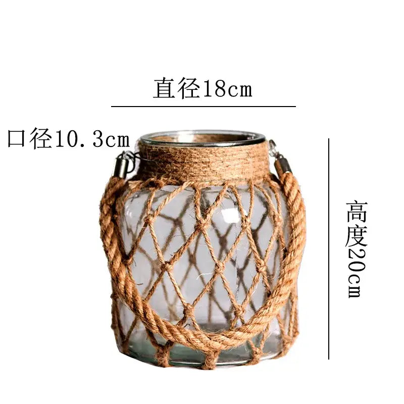 Glass Twine Hanging Vase