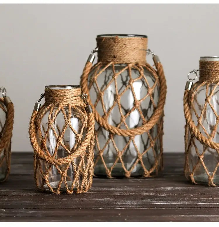 Glass Twine Hanging Vase