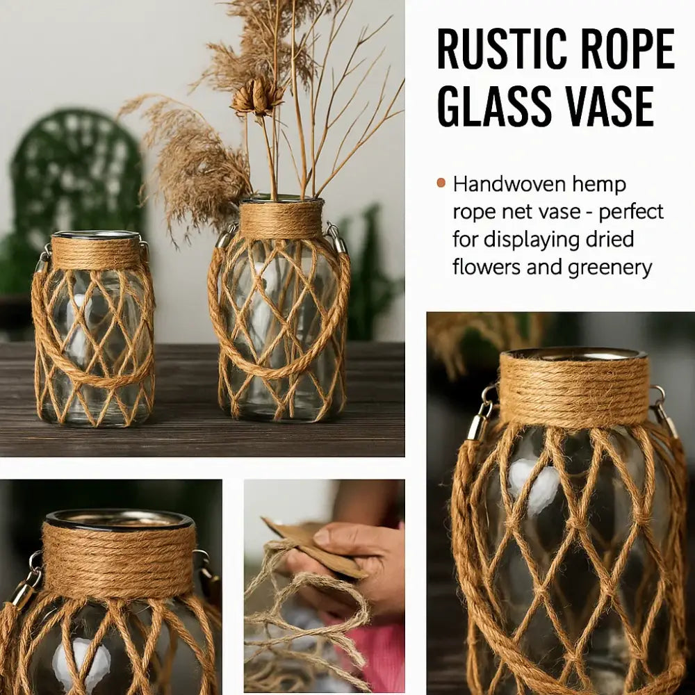 Glass Twine Hanging Vase